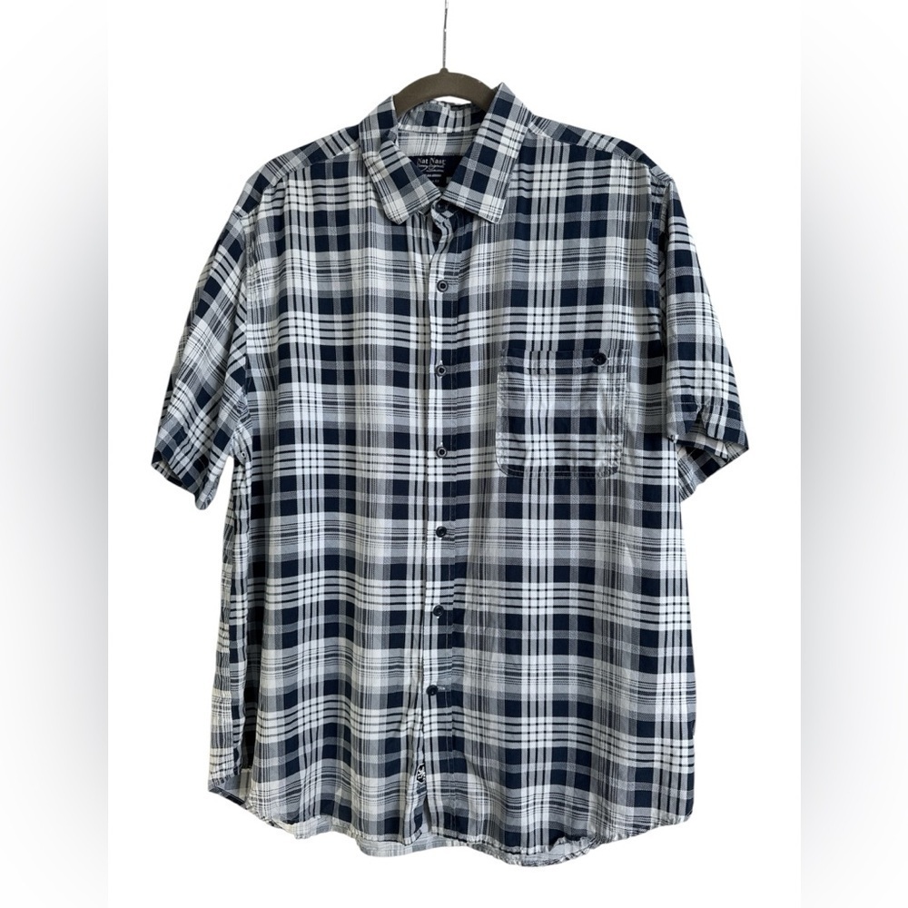 Men's Nat Nast luxury originals plaid button down shirt size L